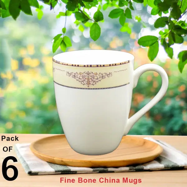 ABCM#05-Fine Bone China Mugs (Pack of 6) - simple